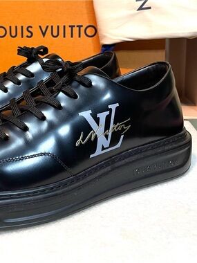 Louis Vuitton Beverly Hills Black Leather Virgil Abloh Sneakers